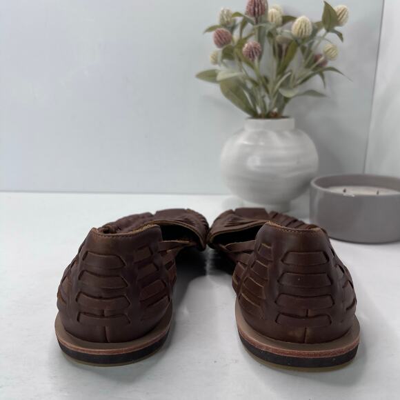 Nisolo Huarache Woven Leather Sandal Slip On Leather Brandy Men 11.5 NWOB - Picture 4 of 9
